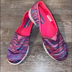 Skechers Pureflex Girls Slip-On Sneakers Pink Multicolor Kids Size 4 (K)